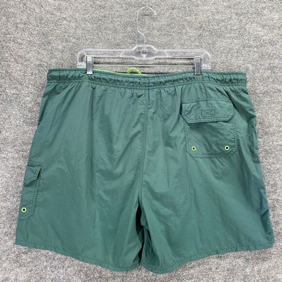 Roundtree & Yorke Swimwear Trunk Men L Green Sports Mesh High-Rise Drawstring - Picture 2 of 8